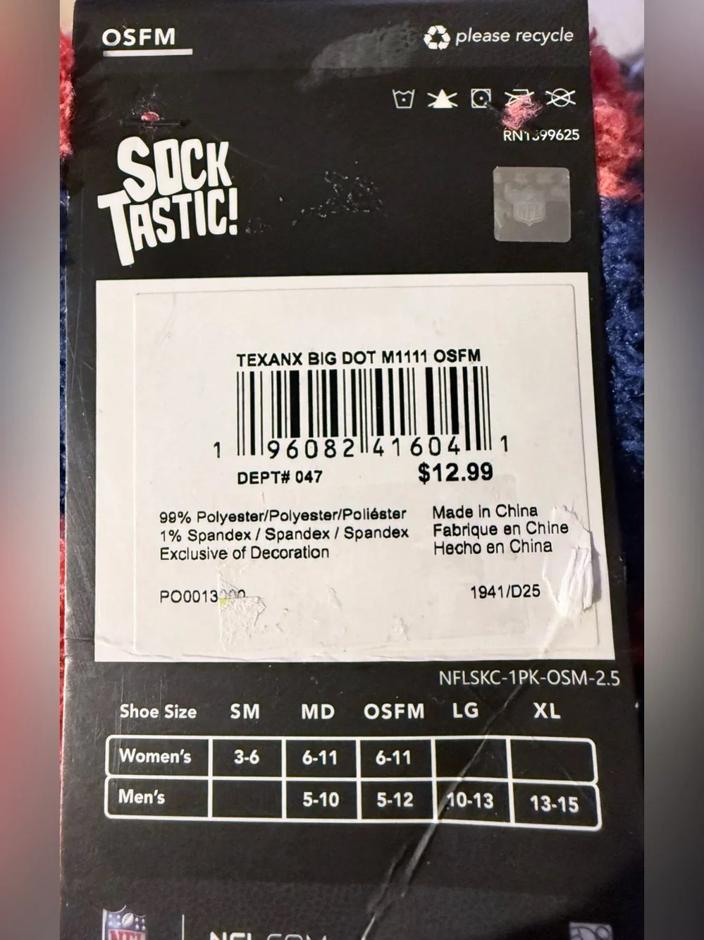 Sock Tastic NFL Team Apparel Houston Texans Fuzzy Socks